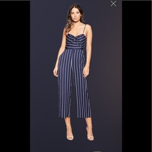 Used Bardot Layla jumpsuit. Size S. Navy/white/black